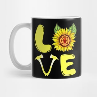 Sunflower Firefighter Love Gift Funny Mug